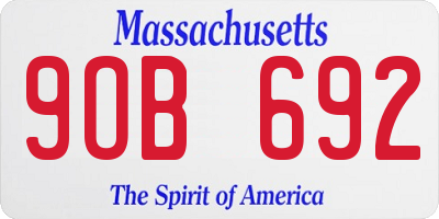 MA license plate 9OB692