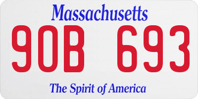 MA license plate 9OB693