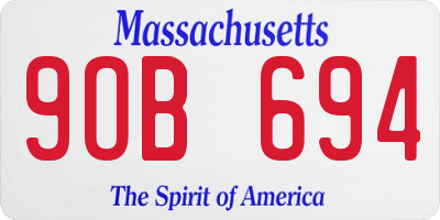 MA license plate 9OB694