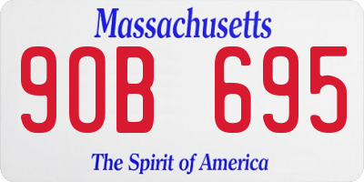 MA license plate 9OB695