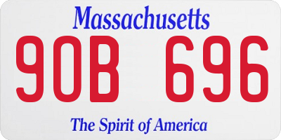 MA license plate 9OB696