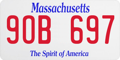 MA license plate 9OB697