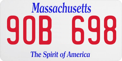 MA license plate 9OB698