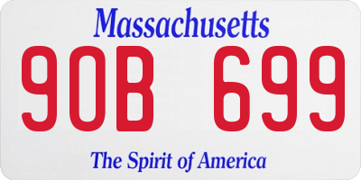 MA license plate 9OB699