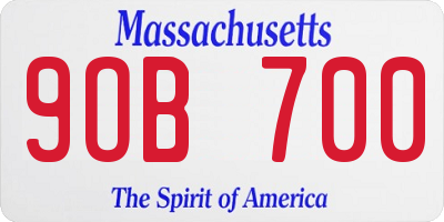 MA license plate 9OB700