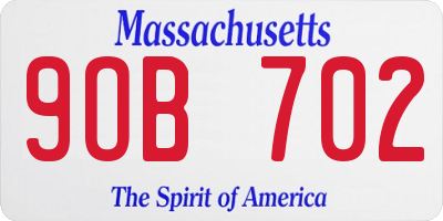 MA license plate 9OB702