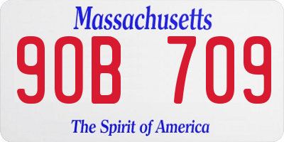 MA license plate 9OB709