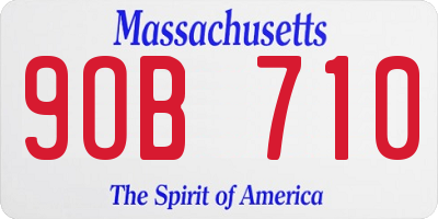 MA license plate 9OB710