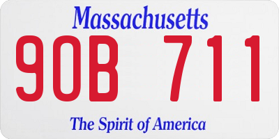 MA license plate 9OB711
