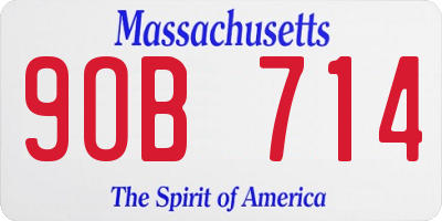 MA license plate 9OB714