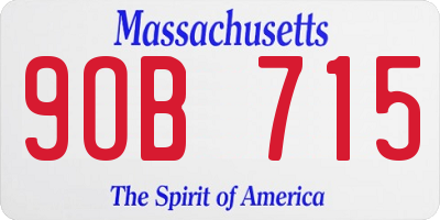 MA license plate 9OB715