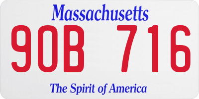 MA license plate 9OB716