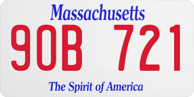 MA license plate 9OB721