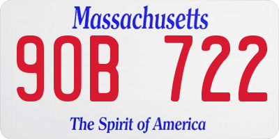 MA license plate 9OB722