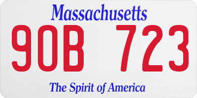 MA license plate 9OB723
