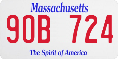 MA license plate 9OB724
