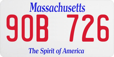 MA license plate 9OB726