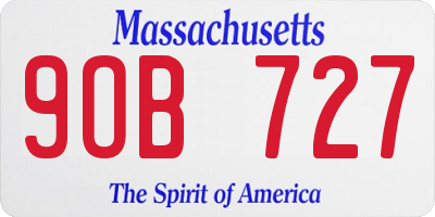 MA license plate 9OB727