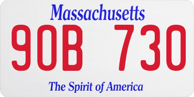 MA license plate 9OB730