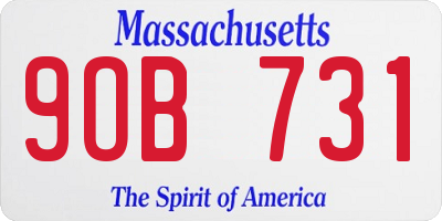MA license plate 9OB731
