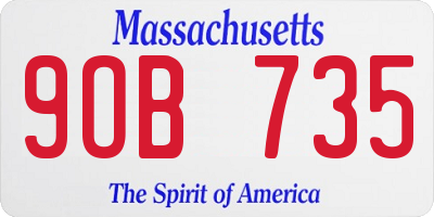 MA license plate 9OB735