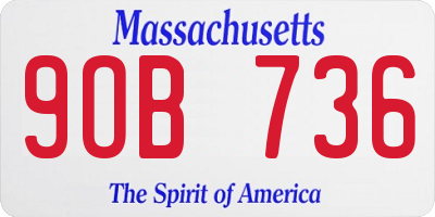 MA license plate 9OB736