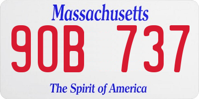 MA license plate 9OB737