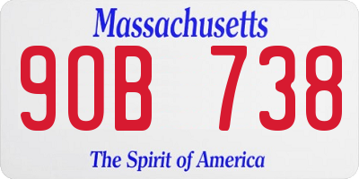 MA license plate 9OB738