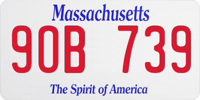 MA license plate 9OB739