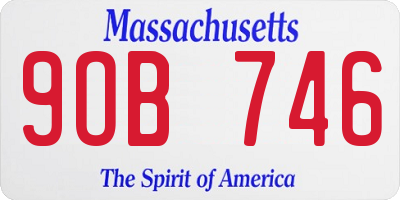 MA license plate 9OB746
