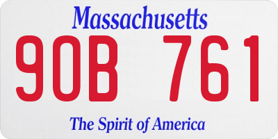MA license plate 9OB761