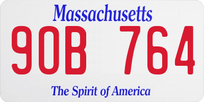 MA license plate 9OB764
