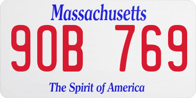 MA license plate 9OB769