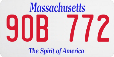 MA license plate 9OB772