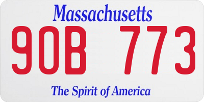 MA license plate 9OB773
