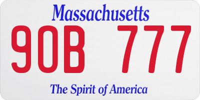 MA license plate 9OB777