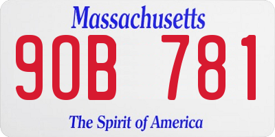 MA license plate 9OB781