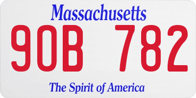 MA license plate 9OB782