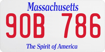 MA license plate 9OB786