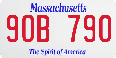 MA license plate 9OB790