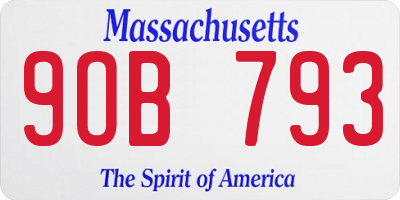 MA license plate 9OB793