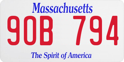 MA license plate 9OB794