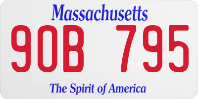 MA license plate 9OB795