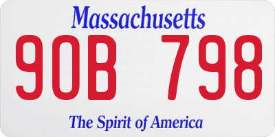 MA license plate 9OB798
