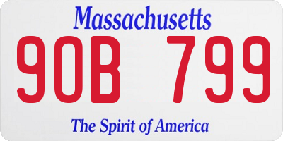 MA license plate 9OB799