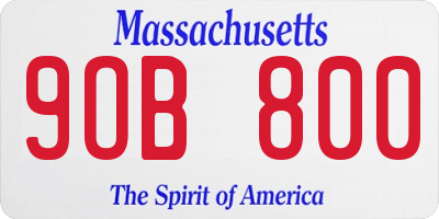 MA license plate 9OB800