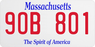 MA license plate 9OB801