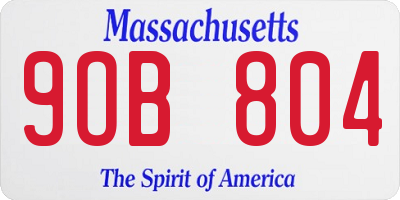 MA license plate 9OB804