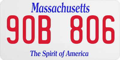 MA license plate 9OB806