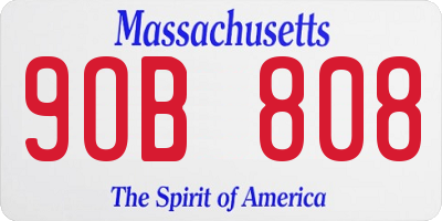 MA license plate 9OB808